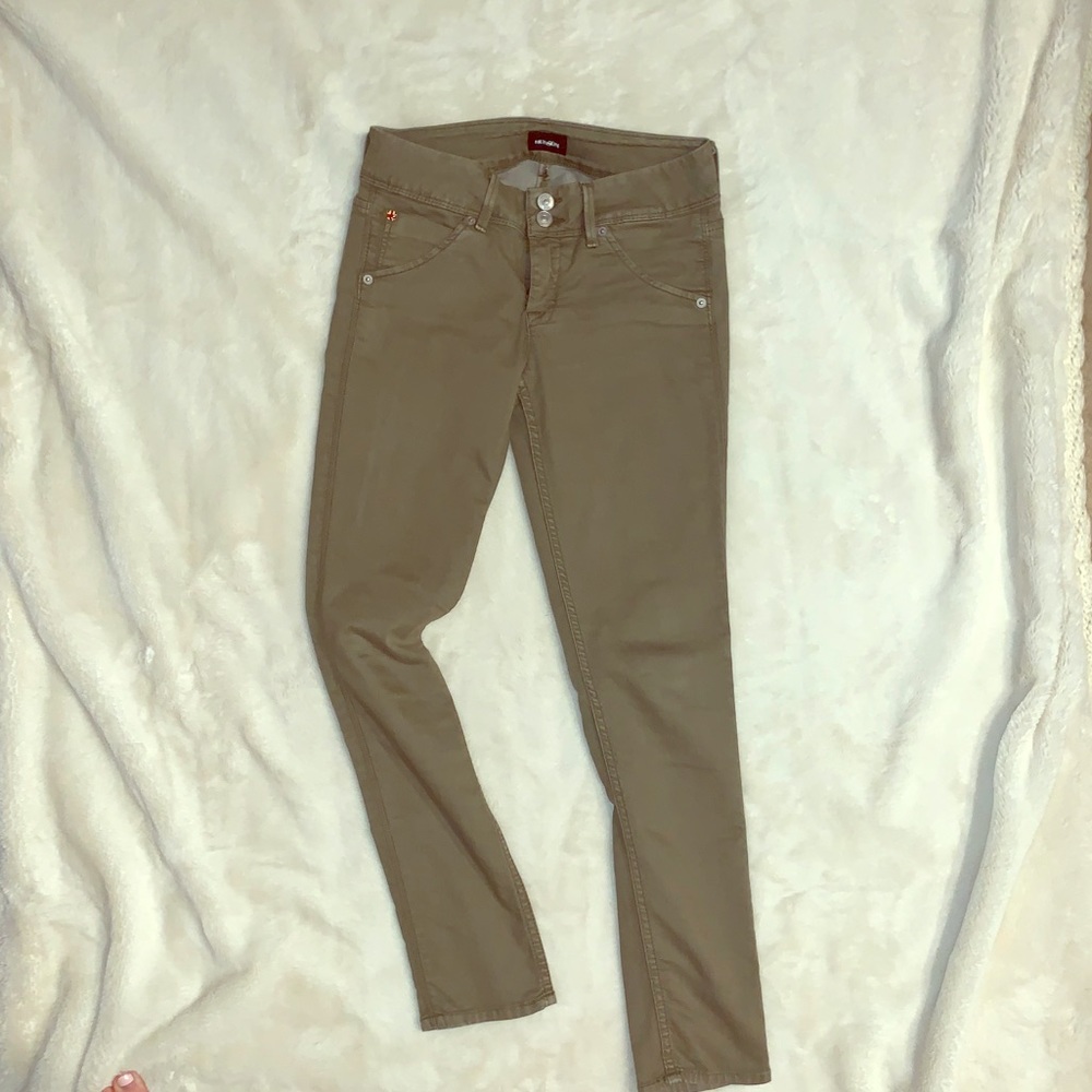 Hudson army green skinny jeans